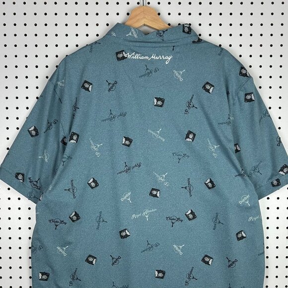 William Murray Performance Golf Polo Shirt Mens XXL Stretch Famous Courses Blue - Picture 4 of 6